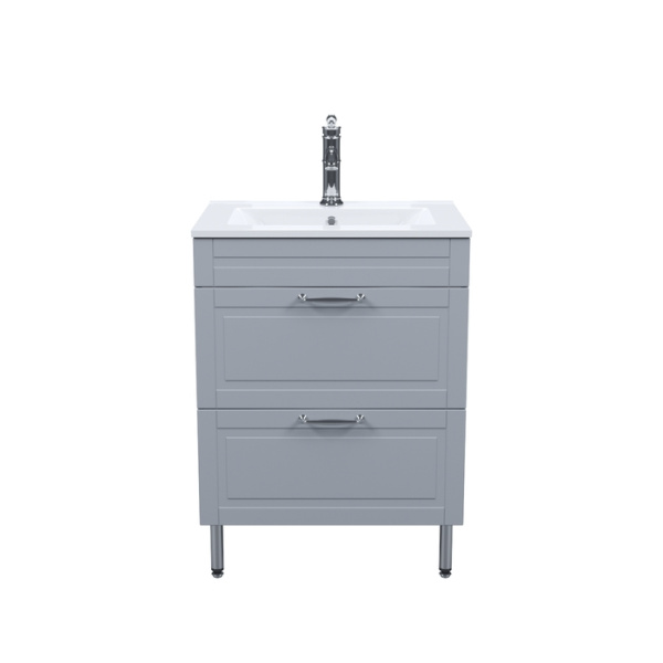 Тумба IDDIS с умывальником, напольная, 60 см, светло-серый, Oxford (OXF60L0i95K)