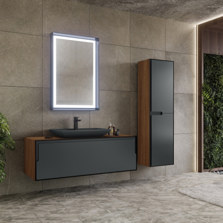 Зеркало ORKA Craft 60x90 c LED подсветкой, антрацит матовый