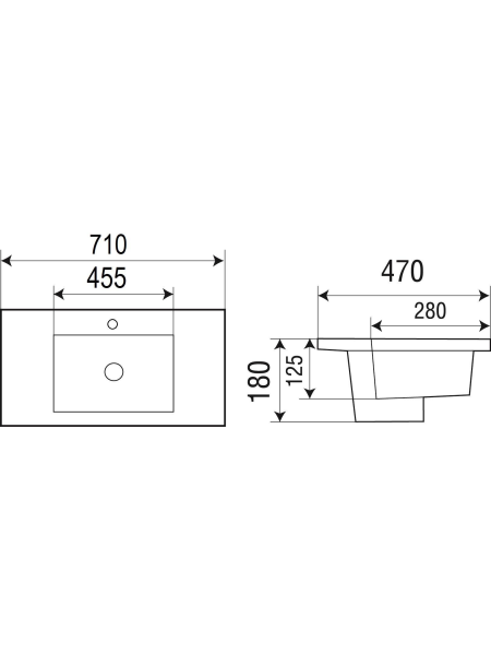 Раковина врезная WeltWasser WW SK DEILBACH 7506-70 MT-BL