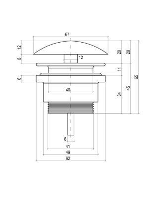 Донный клапан для раковины фиксированный D 601 покраска по RAL Salini 166201GF