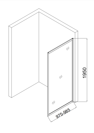 Душевая перегородка Taliente TA-10-1CB 100х195 стекло прозрачное 6 мм