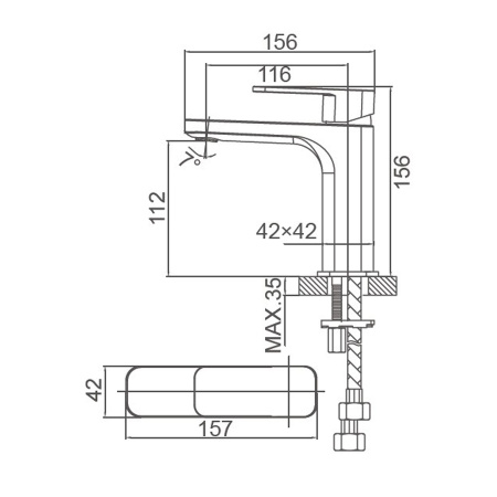 Смеситель для раковины WONZON & WOGHAND Arnie, Хром (WW-691101-CR)