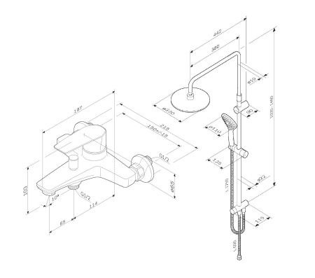 Душевая система AM.PM F40890A14 Gem