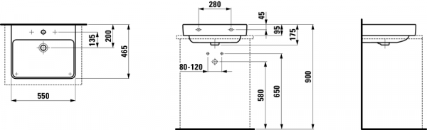 Умывальник Laufen Pro S 8169620001091 55x46x9