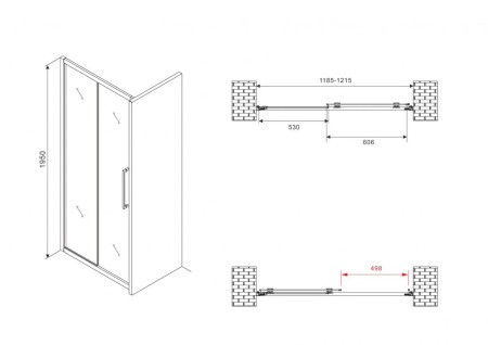 Душевая дверь ABBER Schwarzer Diamant AG30120H