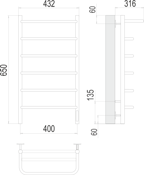 TERMINUS Полка П6 400х650 электро