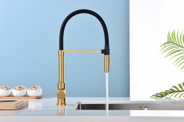 Смеситель для кухни Paulmark HALT Ha214021-BG, брашированное золото