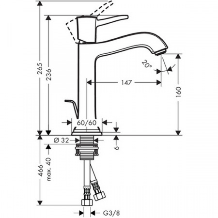 Смеситель для умывальника Hansgrohe Metropol Classic 31302000