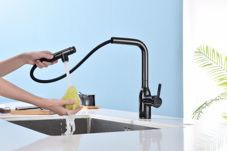 Смеситель для кухни Paulmark VIPER Vi213105-GB, глянцевый черный