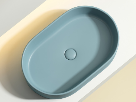 Умывальник чаша накладная овальная Ceramicanova Element 608*385*122мм, Зеленый матовый, CN6048MLG