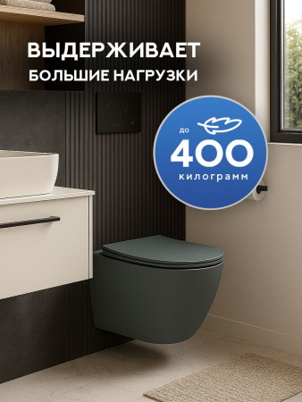 Унитаз подвесной безободковый Amore di Mare Delio Tornado P203MGR-T Matte Grey, овальный серый матовый, антивсплеск, фарфор, быстросъемное сиденье дюропласт с микролифт, антибактериальное покрытие