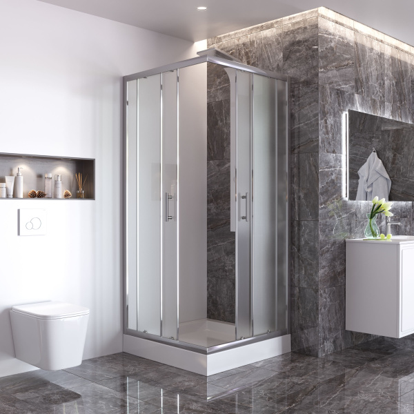 Душевой уголок Taliente TA-09092-1MP 90х90 стекло рифленое 6 мм