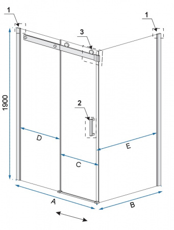 Душевой уголок Rea Marten 80x100 REA-K4000 CHROM