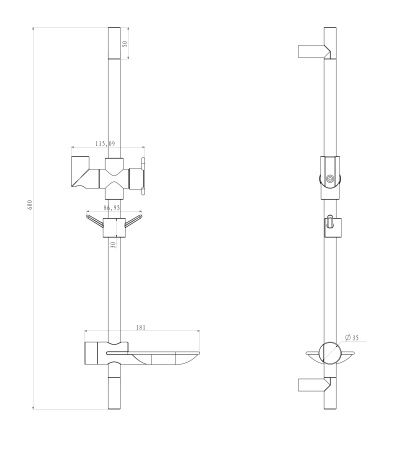 Стойка для душа Lemark LM8062C с мыльницей