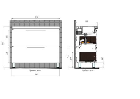 Тумба напольная BRIZ Милана 100 с умывальником Фостер, 226 03-08100-06 00 БЕЛ