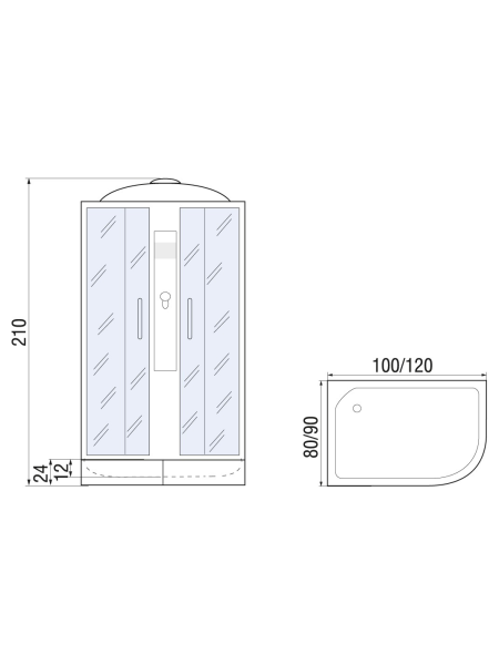 Душевая кабина River DESNA 120/90/24 L MT 1200х900х2100мм