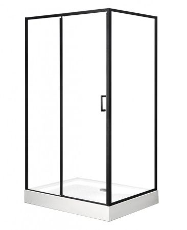 Душевой уголок Roxen Caspia 55060-100B-L 100x80 левый, прозрачное стекло/профиль черный