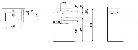 Умывальник Laufen Pro S 8169614001041 45x34x14.5