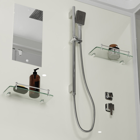 Душевая кабина Niagara Standart ST120/90/15Q (120х90х215) прямоугольник,поддон 15см,распашная,проф.белый