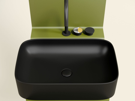 Умывальник чаша накладная прямоугольная Ceramicanova Element 605*380*122мм, черный матовый, CN6053MB