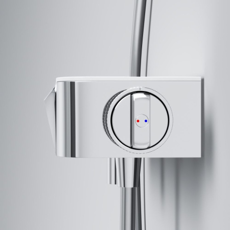 F8F10500 Func Cмеситель для душа AM.PM, кнопочный с полкой, с изливом, хром