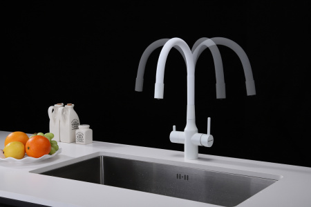 Смеситель для кухни Paulmark SALIX Sa213419-431, белый матовый