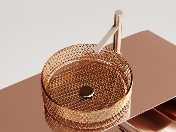 Умывальник чаша накладная круглая Ceramicanova Cristal 360*360*112мм, бежевый, CN6058