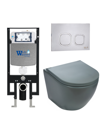 Комплект инсталляции с унитазом Weltwasser AMBERG 497 + MERZBACH 043 MT-GR + AMBERG RD-MT CR