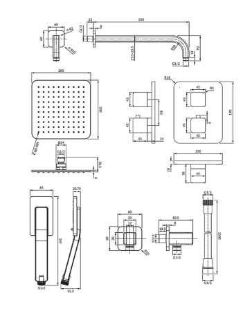 Душевая система OMNIRES Parma SYSPM11BL