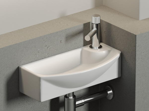 Умывальник подвесной прямоугольный  с крепежом Ceramicanova Element 455*220*130мм, Белый, CN6038L