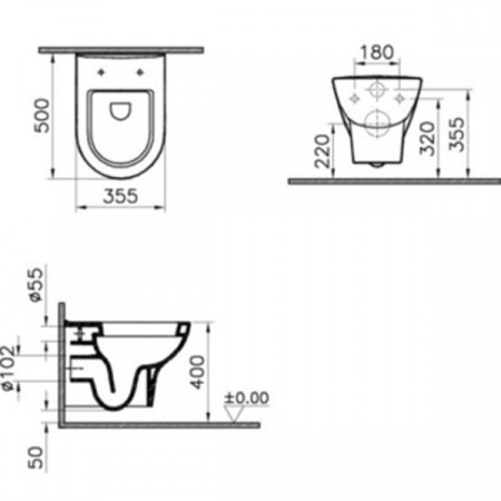 Унитаз подвесной VitrA Zentrum 5785B003-0075