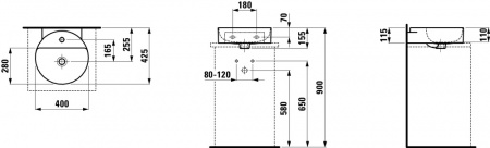 Умывальник Laufen VAL 8132814001091 40x42.5x15.5