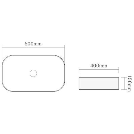 Раковина SantiLine SL-7022MM 60х40 под матовый мрамор