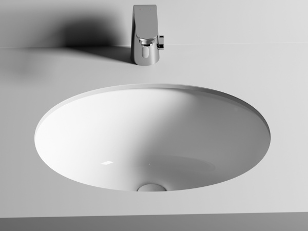 Умывальник овальный встраиваемый под столешницу Ceramicanova Element 510*420*195мм, с крепежом и шаблоном для установки, Белый, CN6042