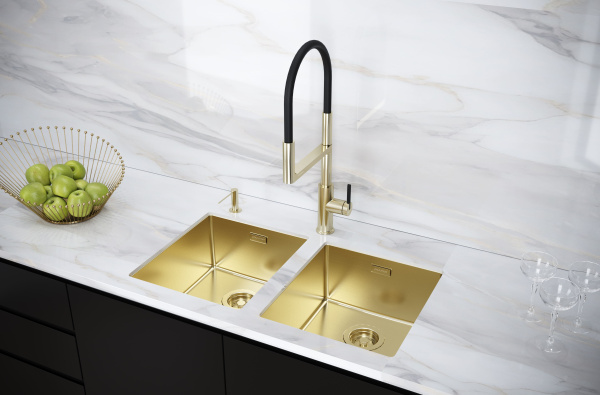 Мойка Paulmark YUNI 39 UNI YU39-LG 390х440х200 мм, нержавеющая сталь, светлое золото