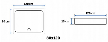 Душевой поддон Rea CALISTO 80x120x15 REA-K8964