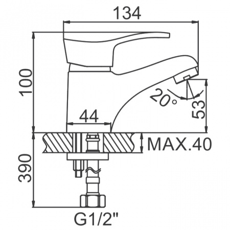 Смеситель для умывальника Ledeme H14-B L1014-B