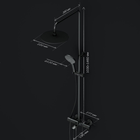 Душевая система AM.PM F0780522 Like с термостатом