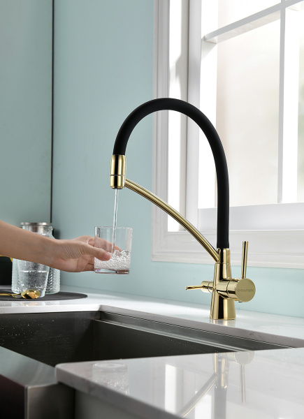 Смеситель для кухни Paulmark SIЕGEN Si213111-G, золото