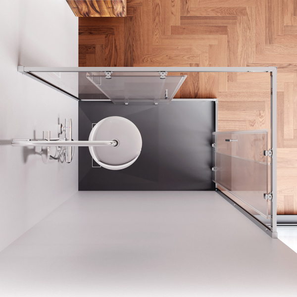 W90G-403-120280-MT Gem Душевое ограждение AM.PM прямоугольн.,раздвиж.двери 120x80 хром мат.,стекло прозрачное