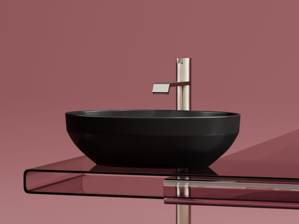 Умывальник чаша накладная овальная Ceramicanova Element 502*363*145мм, черный матовый, CN6056MB