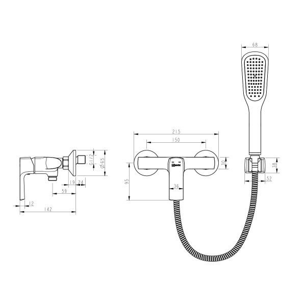 Смеситель Lemark Ursus LM7203BL для душа