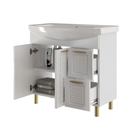 Тумба д/ванной MIXLINE "Ладога-85"  под ум.Элеганс-85 белая (539853)