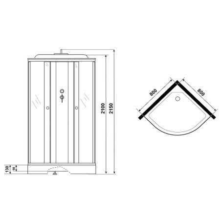 Душевая кабина Niagara Eco 80x80 NG-4303-14 без гидромассажа