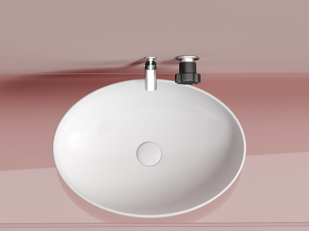 Умывальник чаша накладная овальная Ceramicanova Element 502*363*145мм, белый матовый, CN6056MW