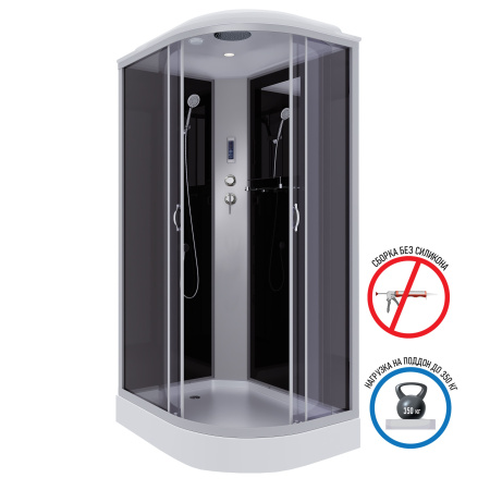 Душевая кабина Niagara Classic NG-2510-14LBKTG (120х80х210) высокий поддон(40см),стекло тонированное