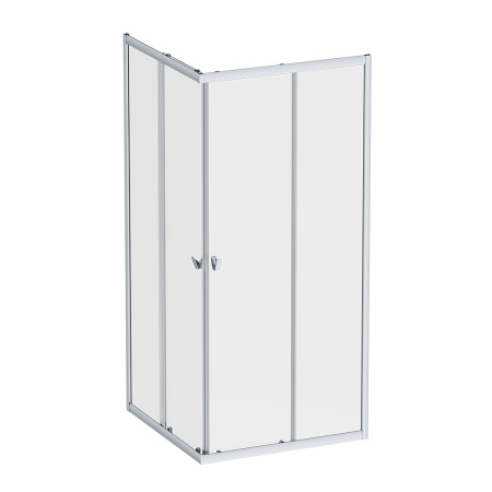 W87G-403-9090-MT Sunny Душевое ограждение AM.PM квадратное, раздвижн двери 90x90 серебро,стекло прозрачное