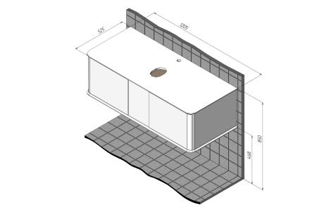 Тумба подвесная BRIZ Рим 120 233 03-18120-00 00 БЕЛ