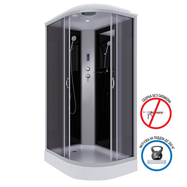 Душевая кабина Niagara Classic NG-2510-14LBKTG (120х80х210) высокий поддон(40см),стекло тонированное