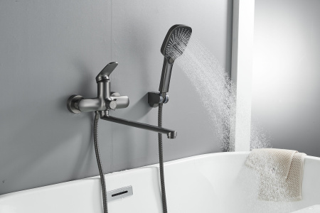 Смеситель для ванны Shevanik S8522T, оружейная сталь